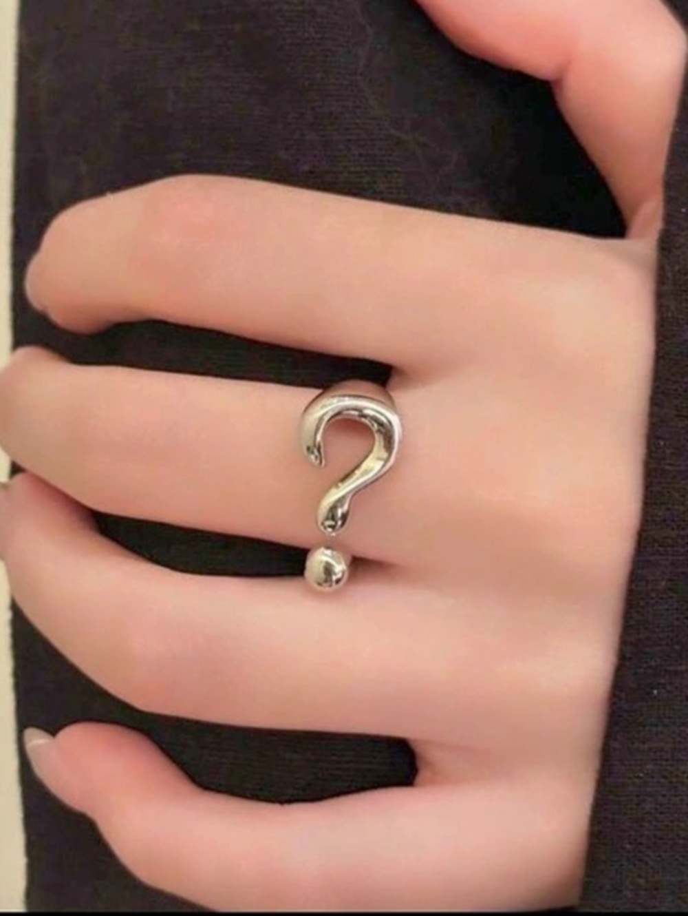 Question Mark Ring in Gold & Silver